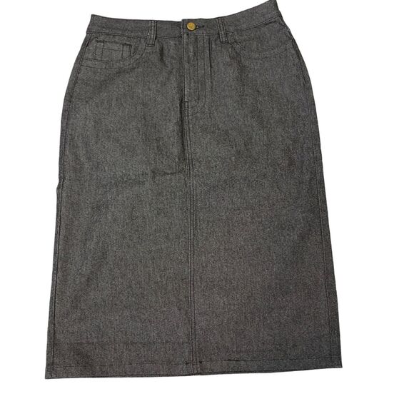 The Main Street Exchange Skirt Womens 6 Black Denim Stretch Regular Fit - Picture 1 of 14